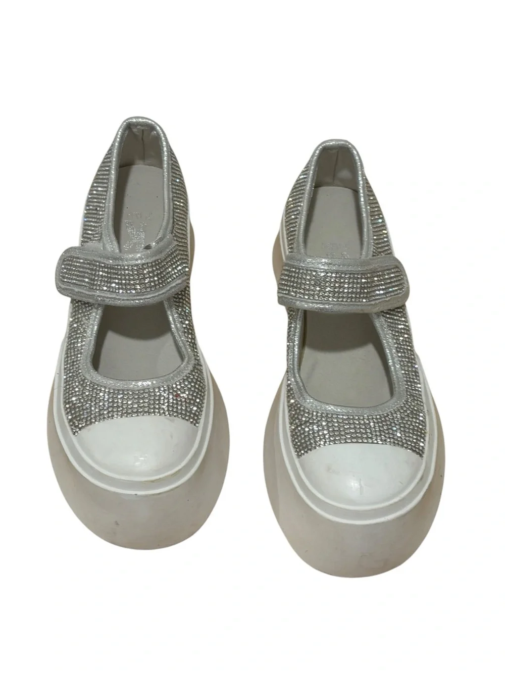 Kids Sparkle Platform Mary Janes - Silver